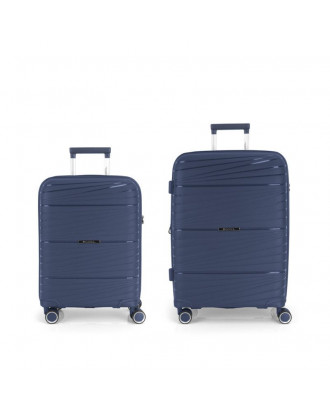 Juego maletas Gabol Kiba cabina y mediana color azul marino