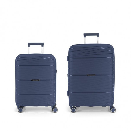 Juego maletas Gabol Kiba cabina y mediana color azul marino