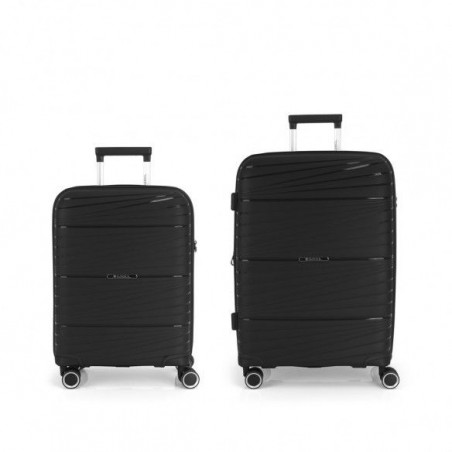 Juego maletas Gabol Kiba cabina y mediana color negro