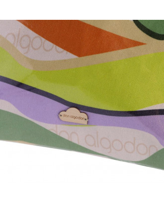 Bolso de playa con formas onduladas multicolor